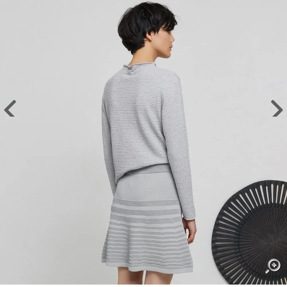Yargici Textured Knitted Women's Skirt in a grayish blue Size 4